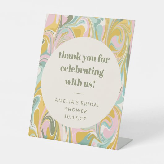 Niedliche Pastell Abstraktes Brautparty dank Sockelschild (Vorderseite)