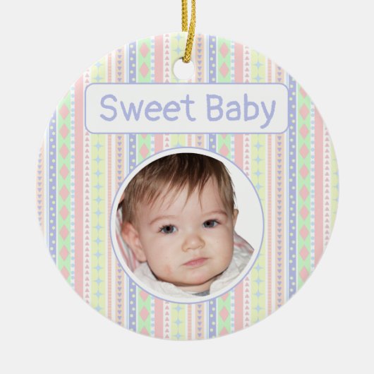 Niedliche Pastell Baby Print Keramik Ornament (Vorne)