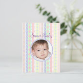 Niedliche Pastell Baby Print Postkarte (Stehend Vorderseite)