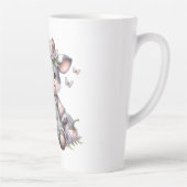 Niedliche Pastell Babykuh in Overalls mit Blume Milchtasse (Rechts)