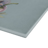 Niedliche Pastell Babykuh in Overalls mit Blume Schneidebrett (Ecke)