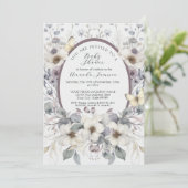 Niedliche Pastell-Blume Butterfly Lavender Yellow Einladung (Stehend Vorderseite)