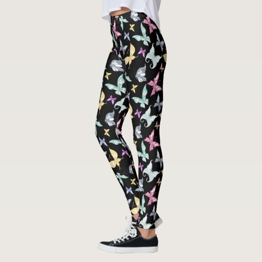 Niedliche Pastell-Butterfly-Gestaltung Leggings (Links)