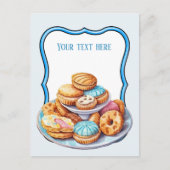 Niedliche Pastell-Cookies ergänzen Text Postkarte (Vorderseite)
