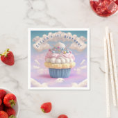 Niedliche Pastell Cupcake Geburtstag Serviette (Beispiel)