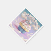 Niedliche Pastell Cupcake Geburtstag Serviette (Ecke)