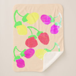 Niedliche Pastell farbenfrohe Berries Blanket Sherpadecke
