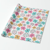 Niedliche Pastell Floral Geschenkpapier (Ungerollt)