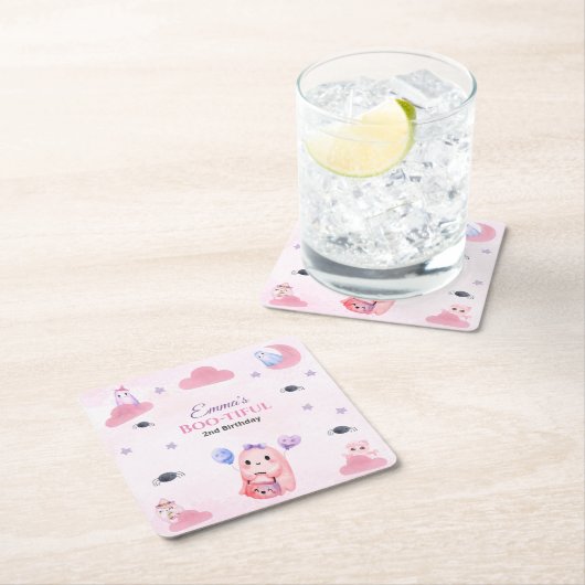 Niedliche Pastell Ghost Aquarellfarbe Halloween Ge Rechteckiger Pappuntersetzer (Vor Ort)