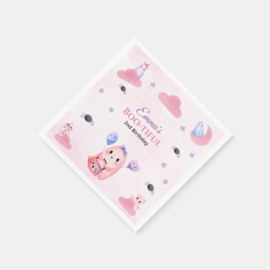 Niedliche Pastell Ghost Aquarellfarbe Halloween Ge Serviette (Ecke)