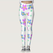 Niedliche Pastell Große Blume Leggings drucken (Vorderseite)