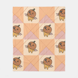 Niedliche Pastell Halloween Pumpkin Bat Pattern Fleecedecke
