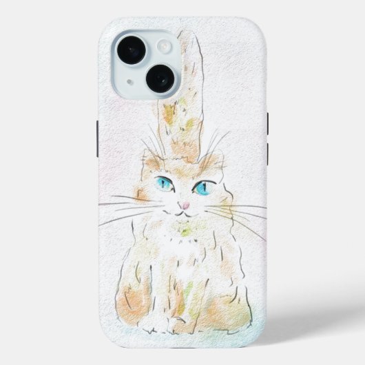Niedliche Pastell-Katze Case-Mate iPhone Hülle (Rückseite)