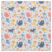 Niedliche Pastell-Katzen Stoff (Muster)