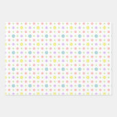 Niedliche Pastell-Liebe Lächeln Polka Dot Streifen Geschenkpapier Set (Vorderseite 3)
