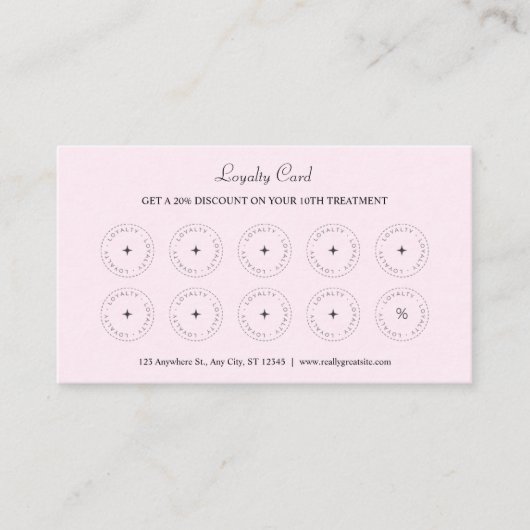 Niedliche Pastell Pink QR Code Treuekarte (Vorderseite)