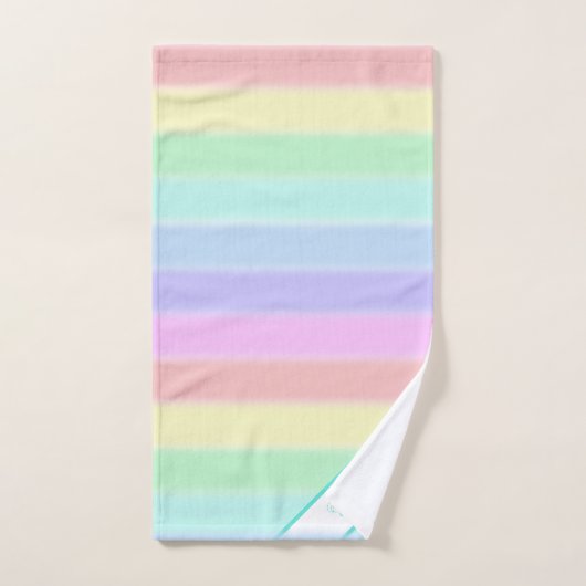 Niedliche Pastell Rainbow Strift-Geschenk Badhandtuch Set (Handtuch)