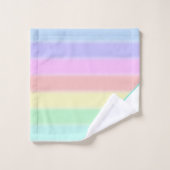 Niedliche Pastell Rainbow Strift-Geschenk Badhandtuch Set (Waschlappen)