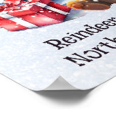 Niedliche Pastell-Rentiere Wasserfarbe Kinder Weih Poster (Ecke)