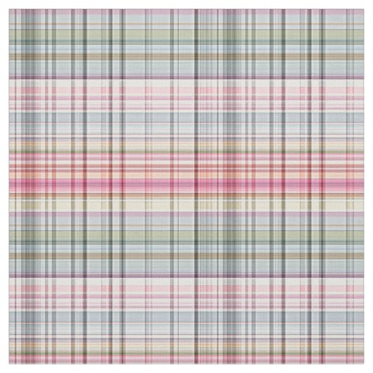 Niedliche Pastell Rosa Blauer Retro Tartan Kariert Stoff (Muster)
