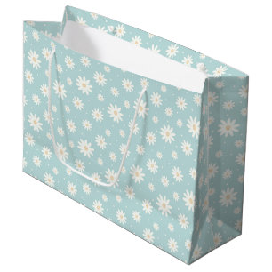 Niedliche Pastell Türkis Blume Geschenktasche Große Geschenktüte