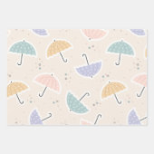 Niedliche Pastell Umbrella Pattern Geschenkpapier Set (Vorderseite 2)