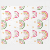Niedliche Pastell Watercolor Boho Rainbows und Sta Fleecedecke (Vorderseite (Horizontal))