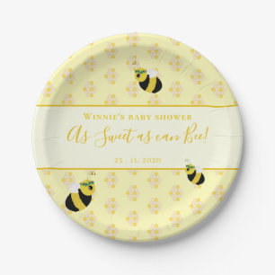 Niedliche Pastell Yellow Honey Bee Baby Dusche Dec Pappteller
