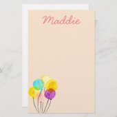 Niedliche Pastellballons Briefpapier (Vorne/Hinten)