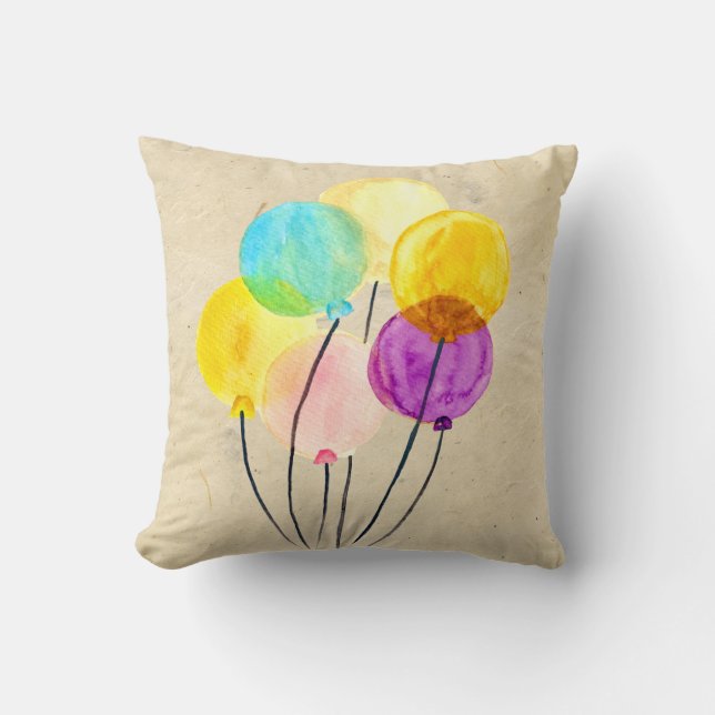 Niedliche Pastellballons Kissen (Vorderseite)