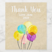 Niedliche Pastellballons Weinetikett (Einzelnes Label)