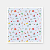 Niedliche pastellblaue Weihnachtsdekoration Party Serviette (Vorderseite)