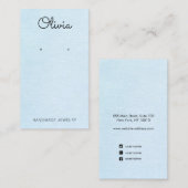 Niedliche Pastellblauer Script-Vorzeichendarstellu Visitenkarte (Vorne/Hinten)