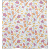 Niedliche Pastellblüte Blume Blau Rosa Gelb Duschvorhang (Vorderseite)