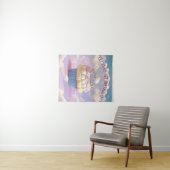 Niedliche Pastelle Cupcake Geburtstagsbanner Wandteppich (Beispiel (Horizontal))