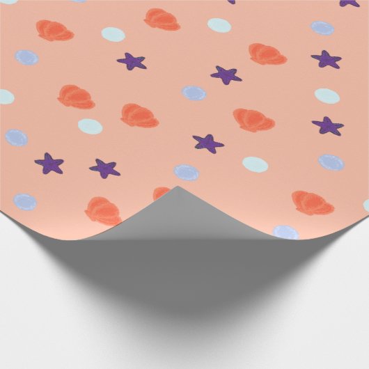 Niedliche Pastelle Halloween Ocean Seashells & Sea Geschenkpapier (Ecke)