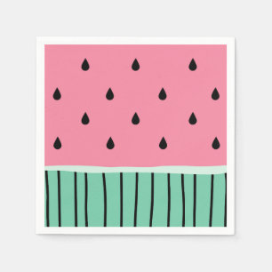 Niedliche Pastelle Rosa und grüne Wassermelone Serviette