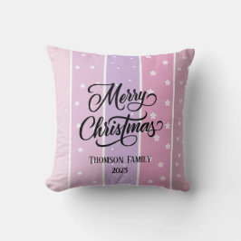 Niedliche Pastellfarbe Familienname Weihnachten Kissen