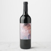 Niedliche Pastellfarbe | LIEBE | FOTO | Weinetikett (Vorderseite)