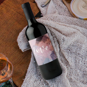 Niedliche Pastellfarbe   LIEBE   FOTO   Weinetikett