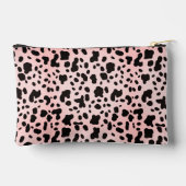 Niedliche Pastellfarbe Rosa und schwarzes Kuhmuste Zubehörtasche (Rückseite)