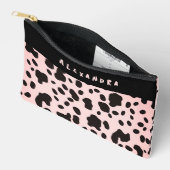 Niedliche Pastellfarbe Rosa und schwarzes Kuhmuste Zubehörtasche (Offen)