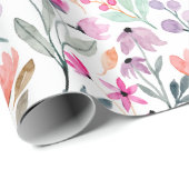 Niedliche Pastellfarben Blume Muster Geschenkpapier (Rolleneckpunkt)