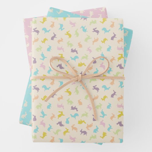 Niedliche Pastellfarben Bunny Rabbit Muster Geschenkpapier Set (Beispiel)