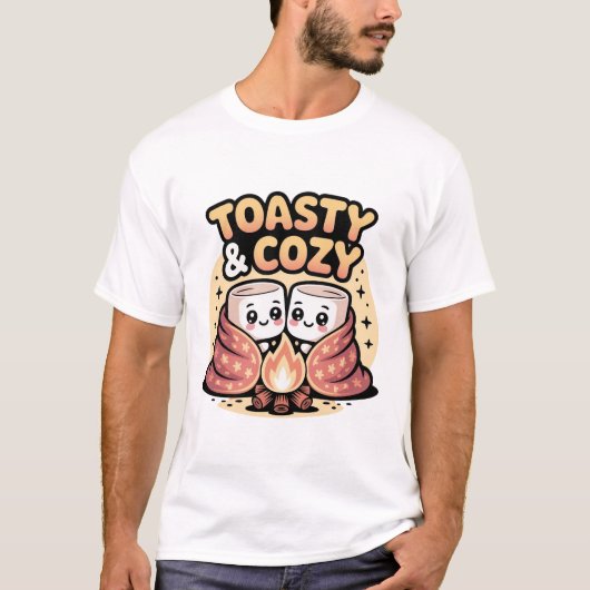 Niedliche Pastellfarben Cartoon Marshmallows gemüt T-Shirt (Vorderseite)