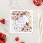 Niedliche Pastellfarben, florale Hochzeitsrahmenpa Serviette (Beispiel)