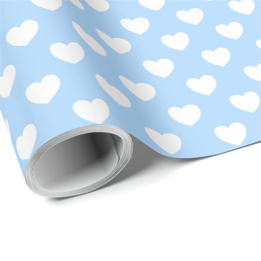 Niedliche Pastellfarben, hellblau und weiß liebend Geschenkpapier (Rolleneckpunkt)