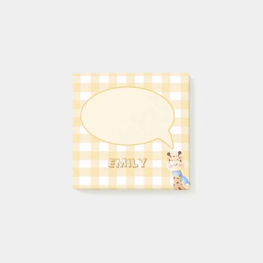 Niedliche Pastellfarben Orange Gingham Muster - Na Post-it Klebezettel (Vorderseite)