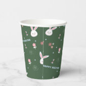 Niedliche Pastellfarben Ostern Bunny Floral Pappbecher (Rechts)