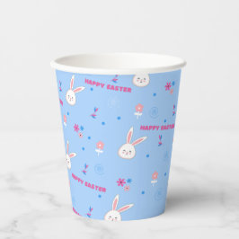 Niedliche Pastellfarben Ostern Bunny Floral Pappbecher